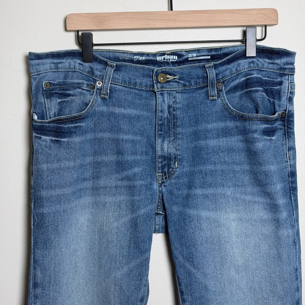 Urban Pipeline Mens Straight Leg Ultimate Flex Blue Jeans 33x30 Medium Wash - Picture 6 of 13